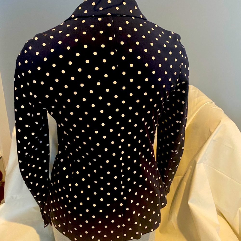 Talbots Women’s Navy blue polka dot blazer - size small